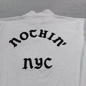 NoThin'Special NYC Shirt Mens M White Long Sleeve Embroidered Logo Turtleneck
